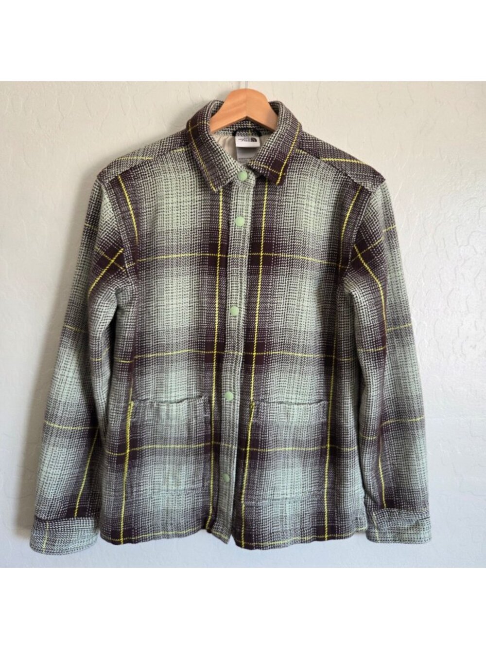 The North Face Valley Twill Utility Shacket Plaid Jacket Misty Sage Women's XS